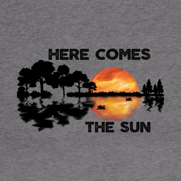 Here Comes The Sun Guitar Sunset Silhouette Music Lover by Bazzar Designs